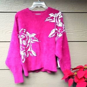 Calligraphie dark pink sweater